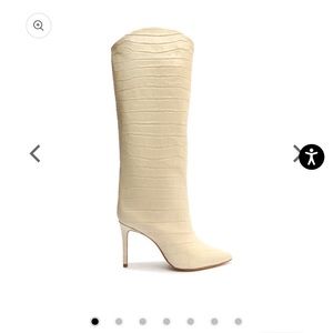 Schutz - Maryana Crocodile-Embossed Leather Boot size 6